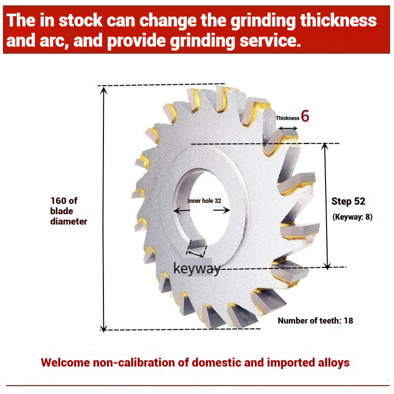 1058-Alloy three-face milling cutter can be customized tungsten steel 63 80 100 125 YW2 steel parts milling slot welding disk cutter Shandong Denso Pricision Tools Co.,Ltd.